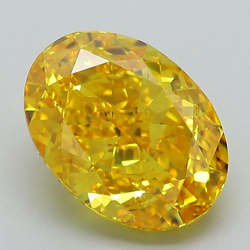 3.57 Ct. Fancy Vivid Yellow Oval Lab Grown Diamond