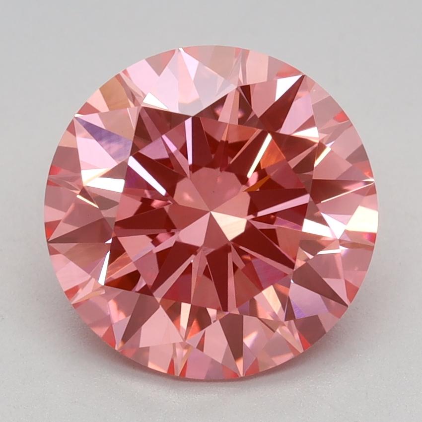 2.66 Ct. Fancy Vivid Pink Round Lab Grown Diamond