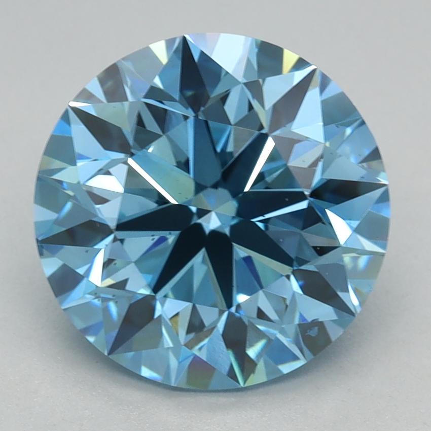 3.03 Ct. Fancy Vivid Blue Round Lab Grown Diamond