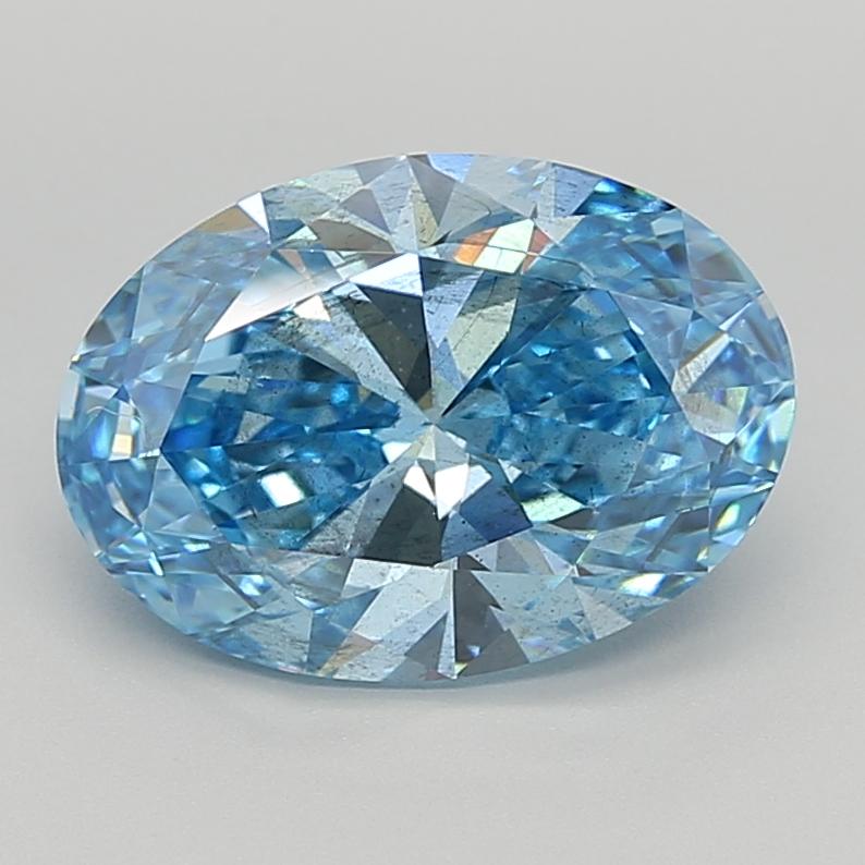 4.01 Ct. Fancy Vivid  Blue Oval Lab Grown Diamond