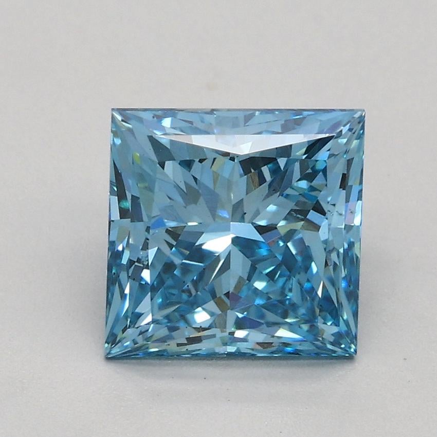 1.57 Ct. Fancy Vivid Blue Princess Lab Grown Diamond