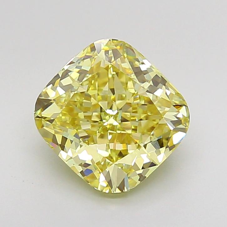 2.71 Ct. Fancy Yellow Cushion Lab Grown Diamond