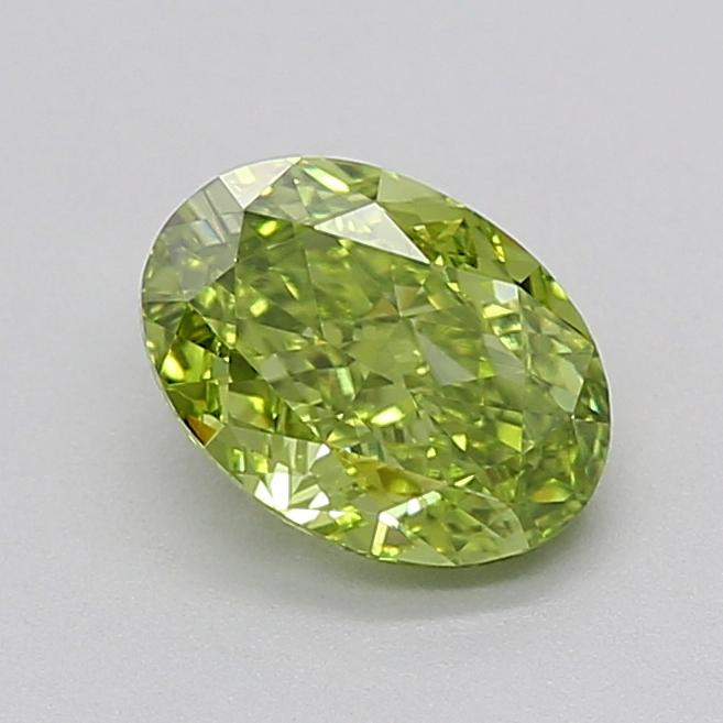 1.01 Ct. Fancy Vivid  Green Oval Lab Grown Diamond
