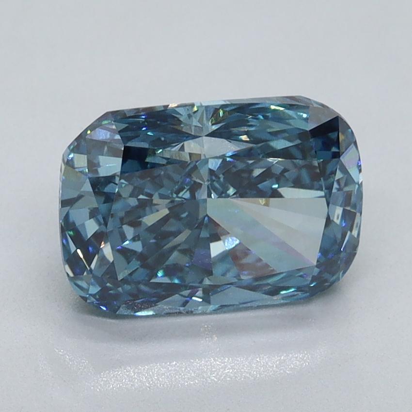 2.17 Ct. Fancy Vivid Blue Cushion Lab Grown Diamond