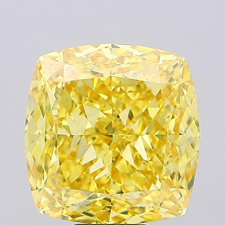 10.80 Ct. Fancy Vivid Yellow Cushion Lab Grown Diamond