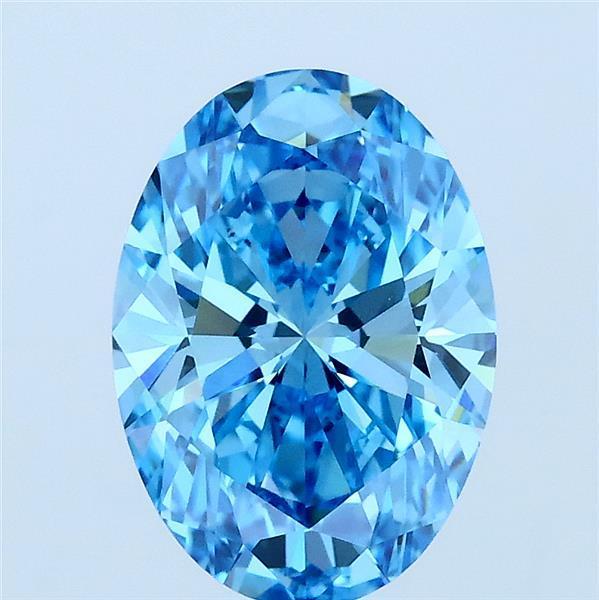 2.02 Ct. Fancy Vivid Blue Oval Lab Grown Diamond