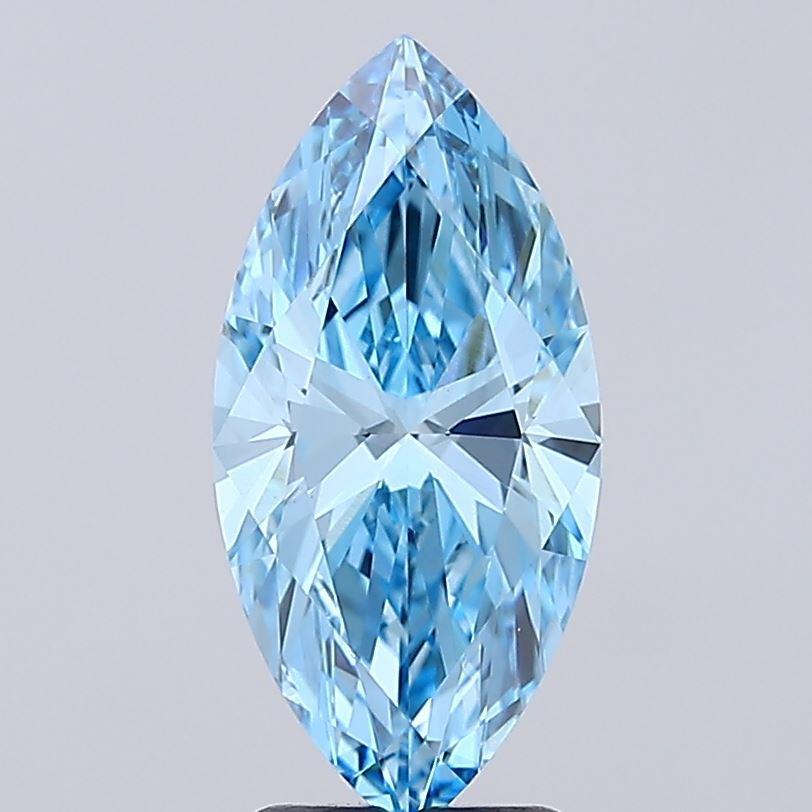 3.01 Ct. Fancy Vivid Blue Marquise Lab Grown Diamond