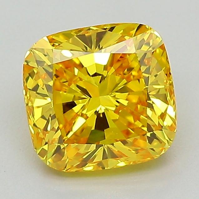 1.55 Ct. Fancy Vivid Yellow Cushion Lab Grown Diamond