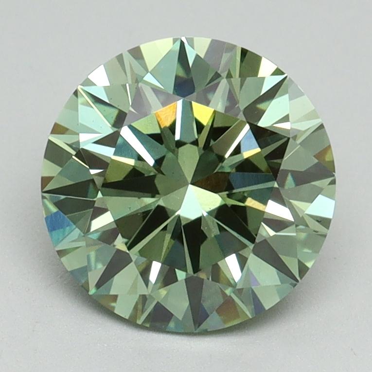 2.02 Ct. Fancy Vivid Green Round Lab Grown Diamond