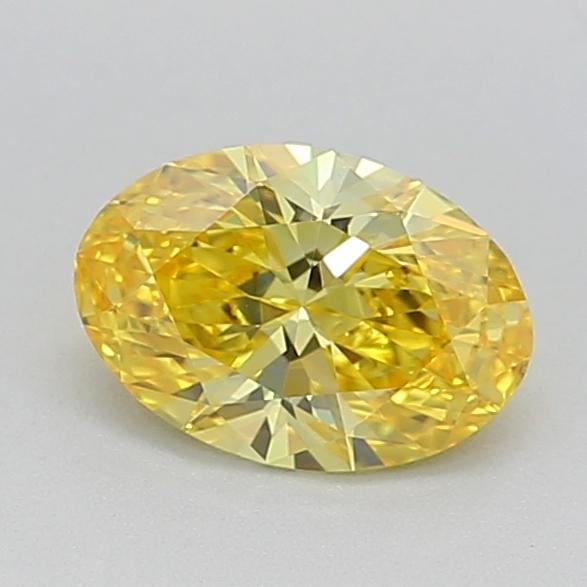 0.52 Ct. Fancy Vivid Yellow Oval Lab Grown Diamond