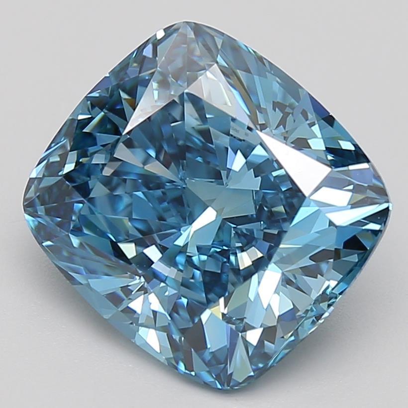 4.87 Ct. Fancy Vivid Blue Cushion Lab Grown Diamond