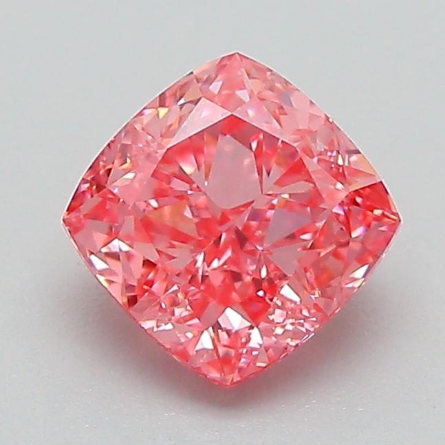 1.18 Ct. Fancy Vivid Pink Cushion Lab Grown Diamond