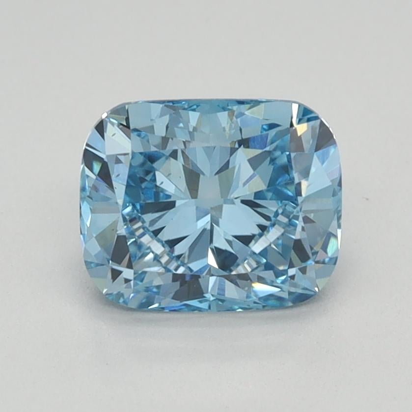 0.98 Ct. Fancy Vivid Blue Cushion Lab Grown Diamond