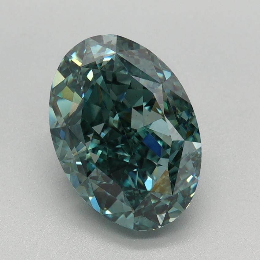 2.11 Ct. Fancy Vivid Green Oval Lab Grown Diamond
