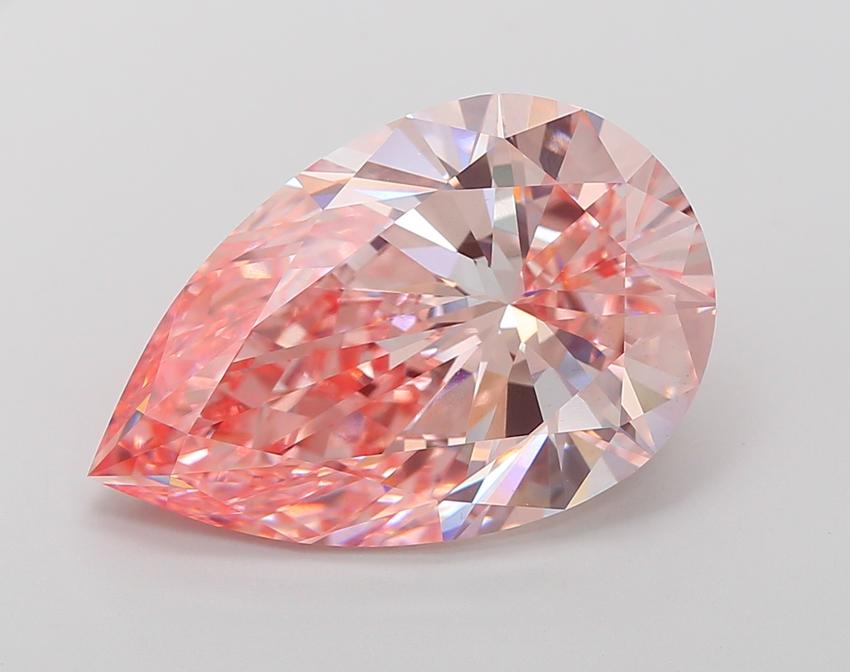 10.07 Ct. Fancy Intense Pink Pear Lab Grown Diamond