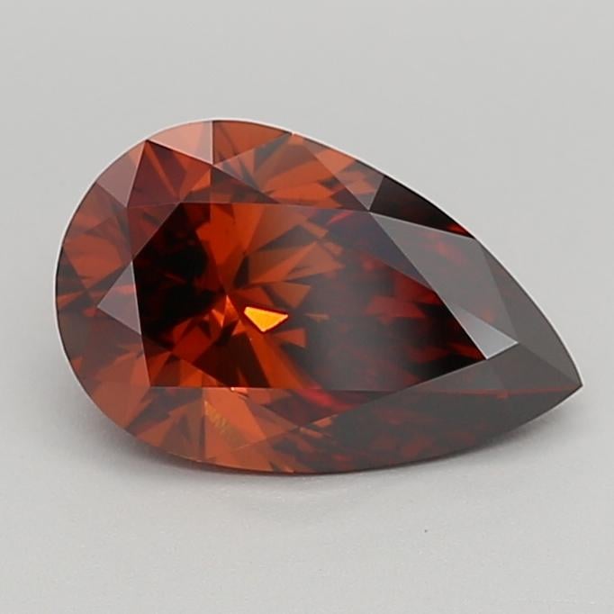2.00 Ct. Fancy Deep  Orange Pear Lab Grown Diamond