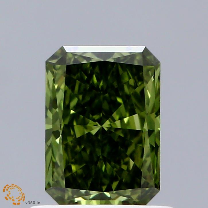 0.82 Ct. Fancy Vivid Green Radiant Lab Grown Diamond