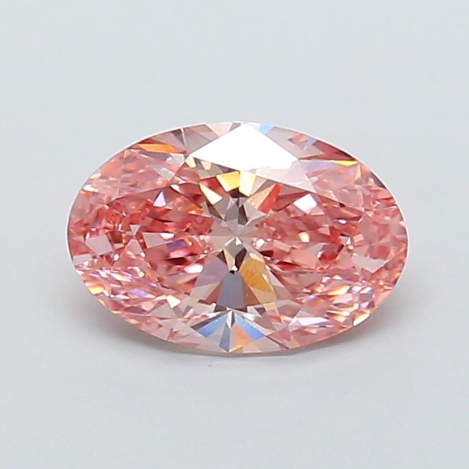 1.77 Ct. Fancy Vivid Brownish Pink Oval Lab Grown Diamond