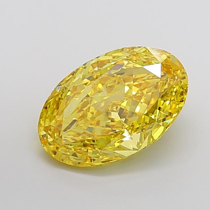 7.10 Ct. Fancy Vivid Yellow Oval Lab Grown Diamond