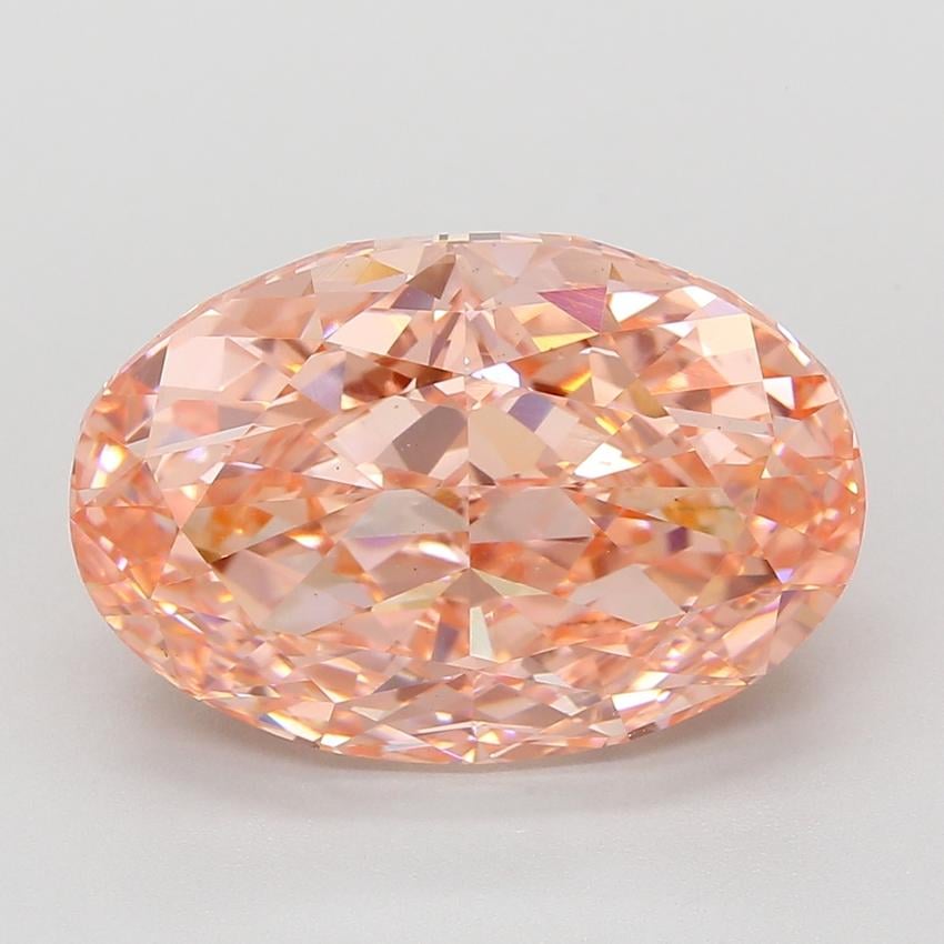 12.12 Ct. Fancy Vivid Pink Oval Lab Grown Diamond