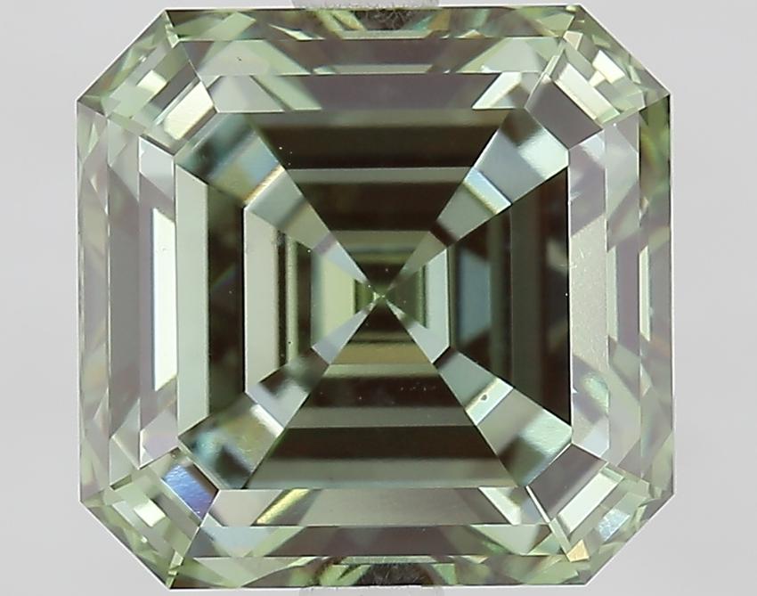 4.03 Ct. Fancy Vivid Green Asscher Lab Grown Diamond