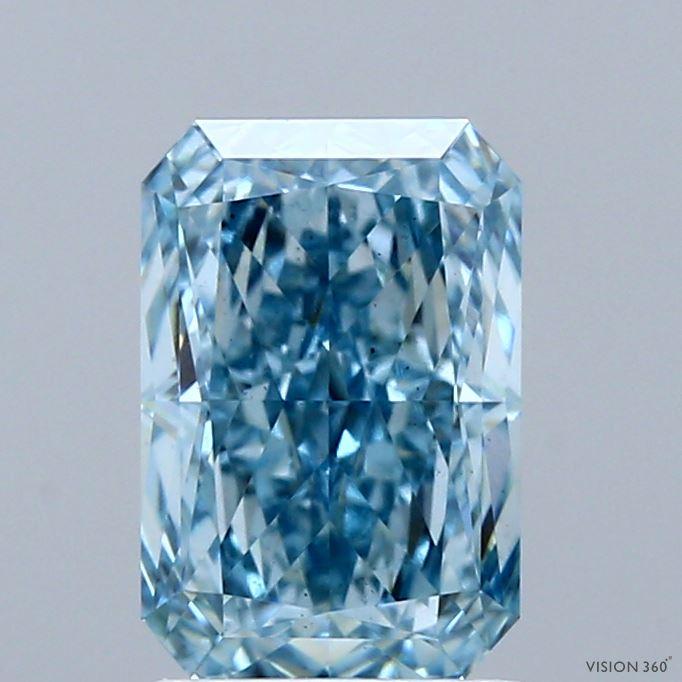 2.10 Ct. Fancy Vivid Blue Radiant Lab Grown Diamond