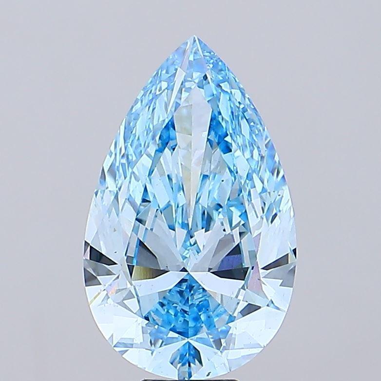 10.05 Ct. Fancy Vivid Blue Pear Lab Grown Diamond