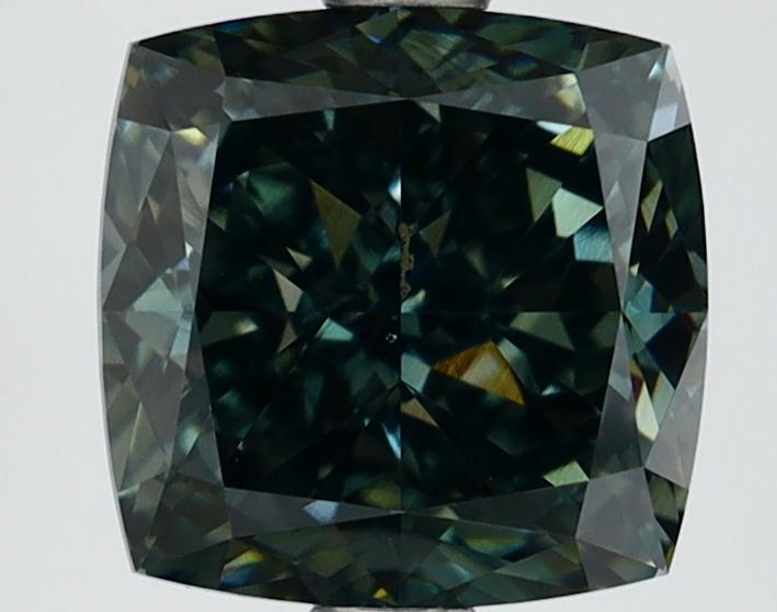 2.72 Ct. Fancy Deep Green Cushion Lab Grown Diamond