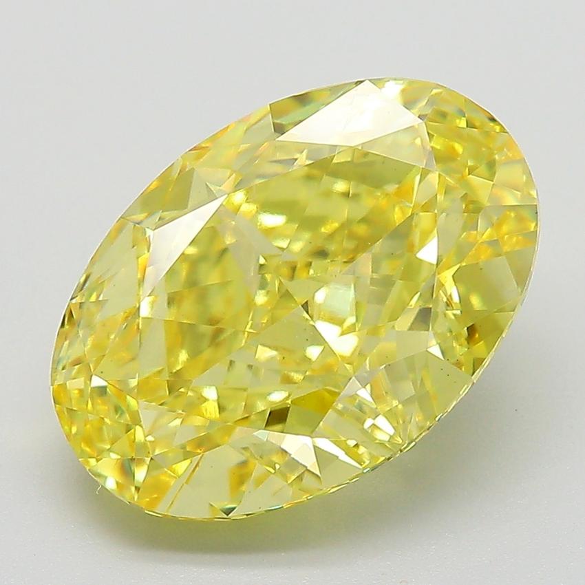 6.02 Ct. Fancy Intense  Yellow Oval Lab Grown Diamond