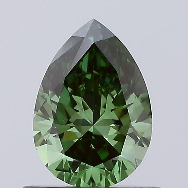 0.65 Ct. Fancy Vivid Green Pear Lab Grown Diamond