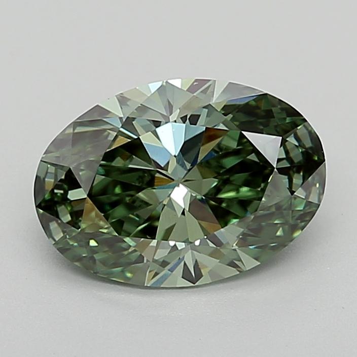 1.48 Ct. Fancy Vivid  Green Oval Lab Grown Diamond