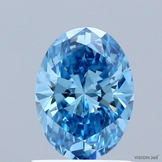0.83 Ct. Fancy Vivid Blue Oval Lab Grown Diamond