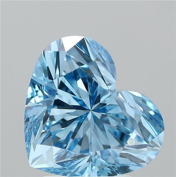 3.23 Ct. Fancy Vivid Blue Heart Lab Grown Diamond