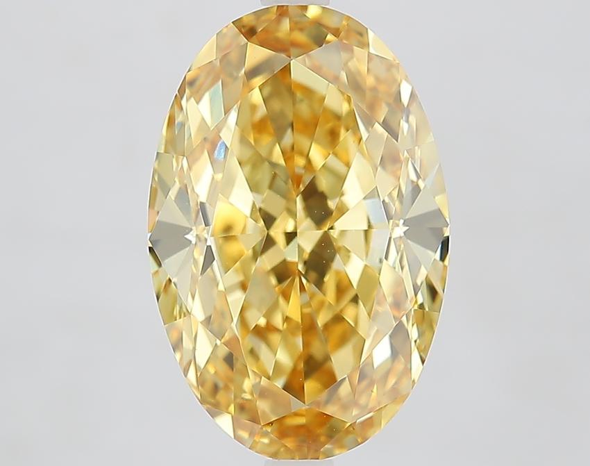 7.07 Ct. Fancy Vivid Yellow Oval Lab Grown Diamond