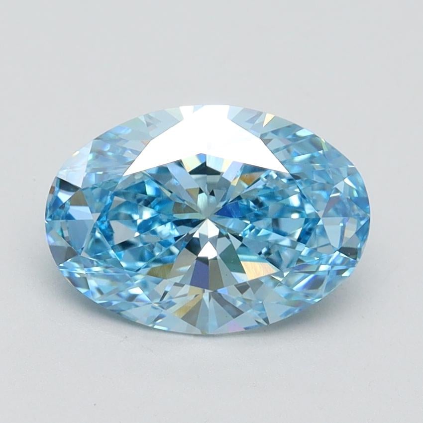 2.00 Ct. Fancy Vivid Blue Oval Lab Grown Diamond