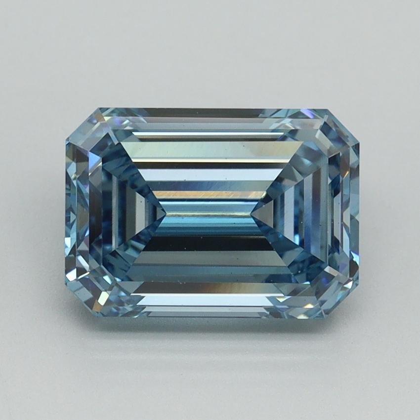 3.17 Ct. Fancy Intense Blue Emerald Lab Grown Diamond