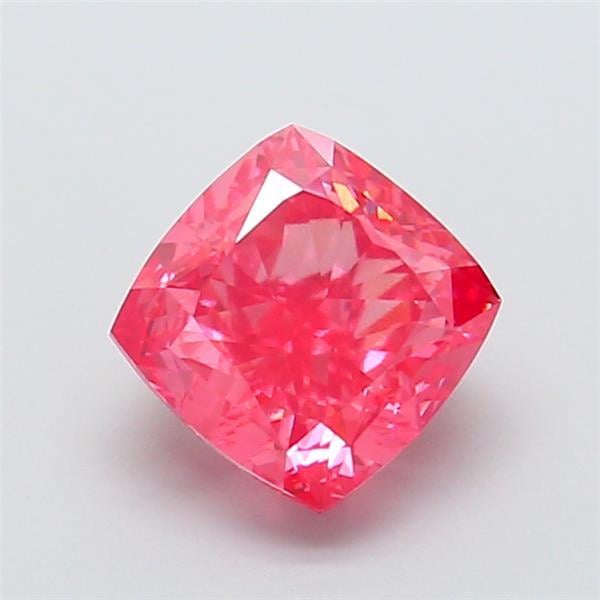 2.09 Ct. Fancy Vivid  Pink Cushion Lab Grown Diamond