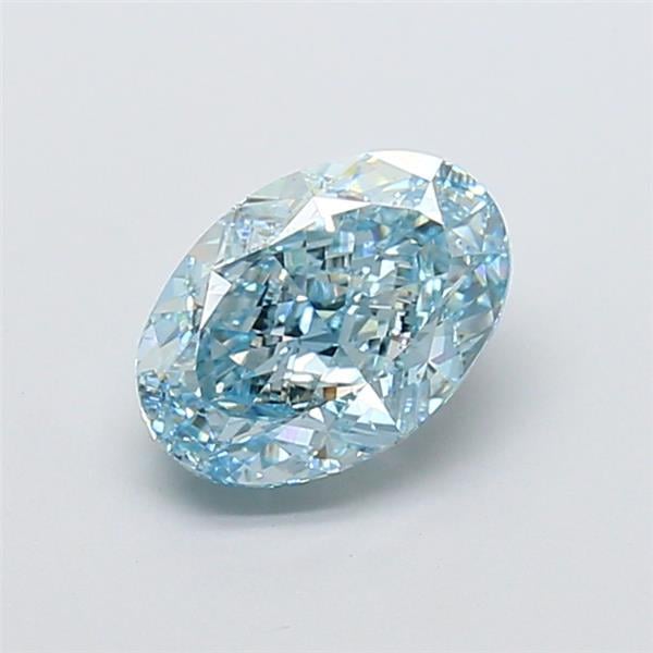 3.08 Ct. Fancy Vivid  Blue Oval Lab Grown Diamond