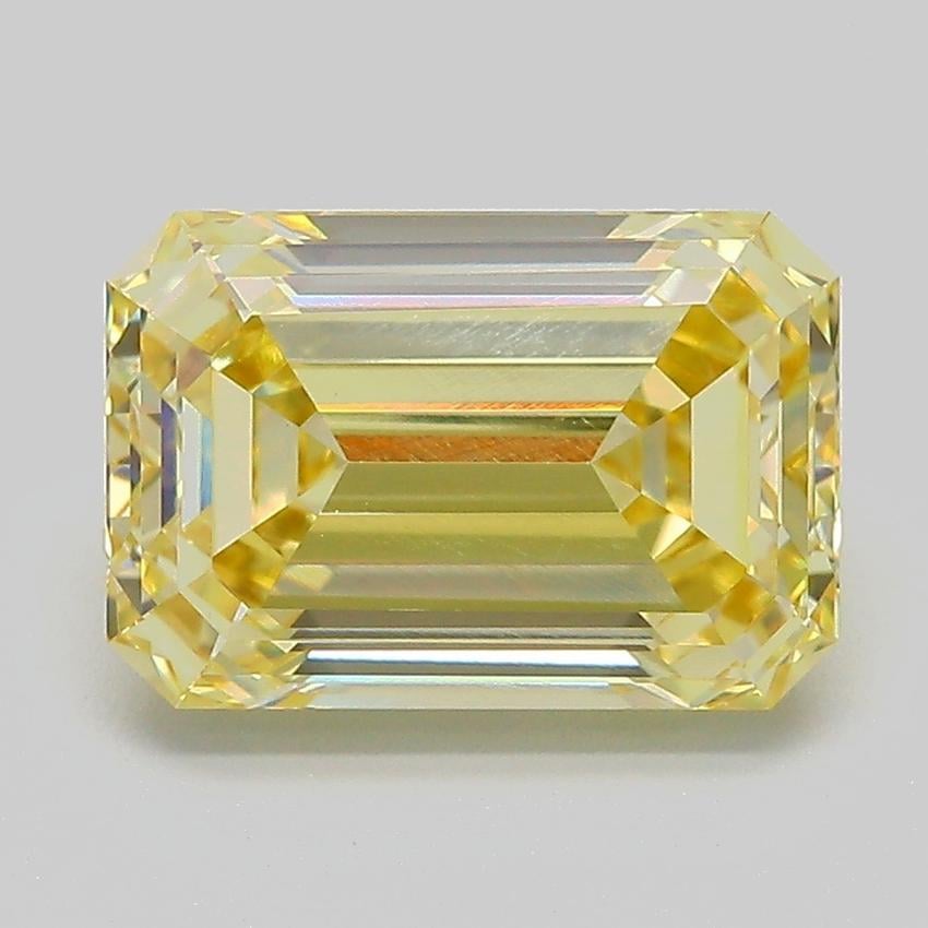 4.09 Ct. Fancy  Yellow Emerald Lab Grown Diamond