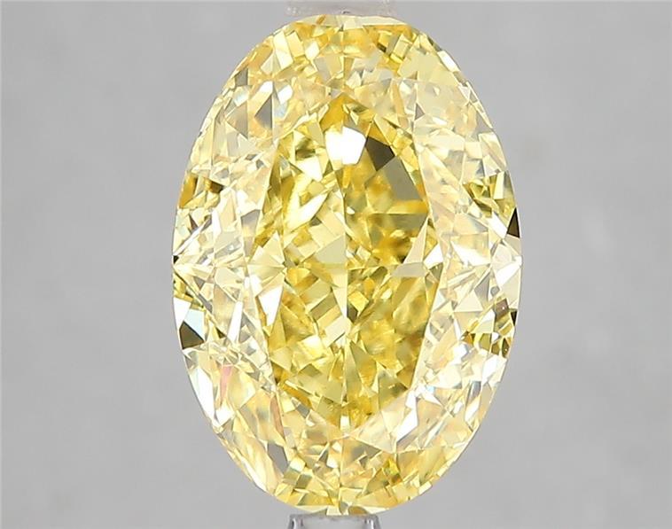 4.03 Ct. Fancy Vivid Yellow Oval Lab Grown Diamond