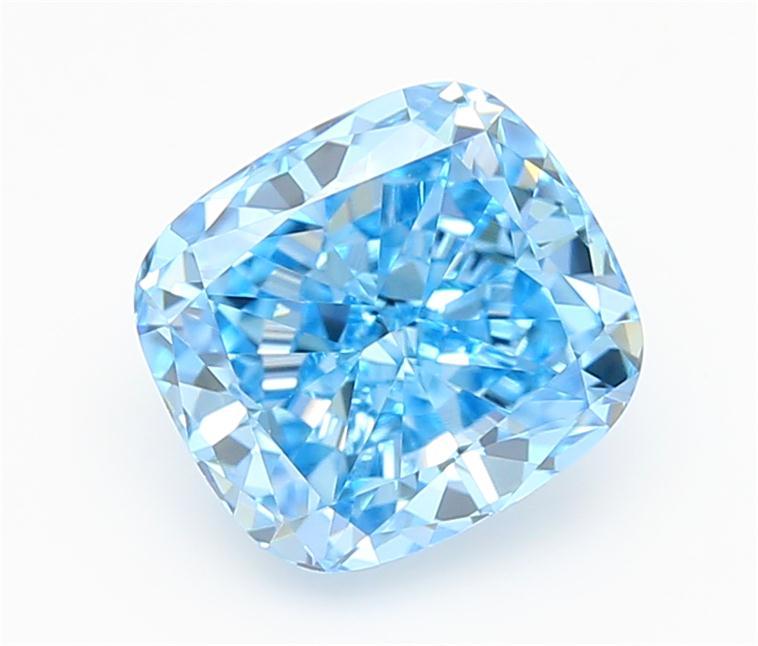 1.05 Ct. Fancy Vivid Blue Cushion Lab Grown Diamond