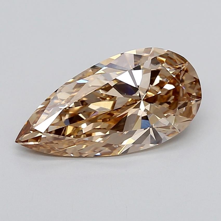3.05 Ct. Light  Brown Pear Lab Grown Diamond