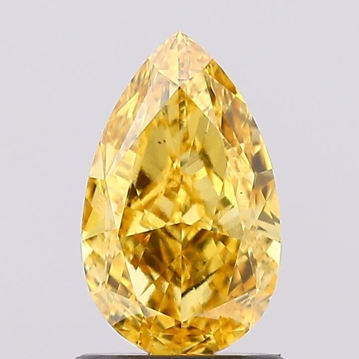 1.19 Ct. Fancy Vivid Yellow Pear Lab Grown Diamond