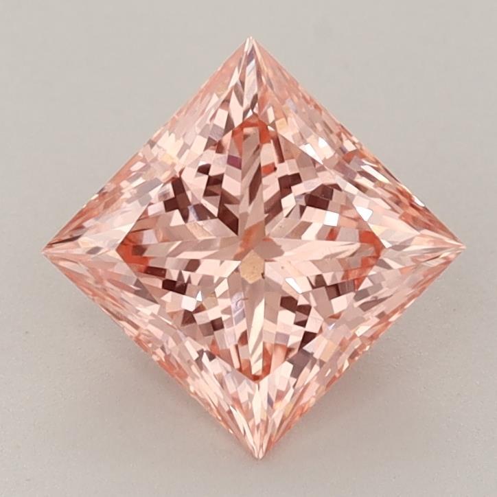 1.54 Ct. Fancy Vivid Orange Pink Princess Lab Grown Diamond