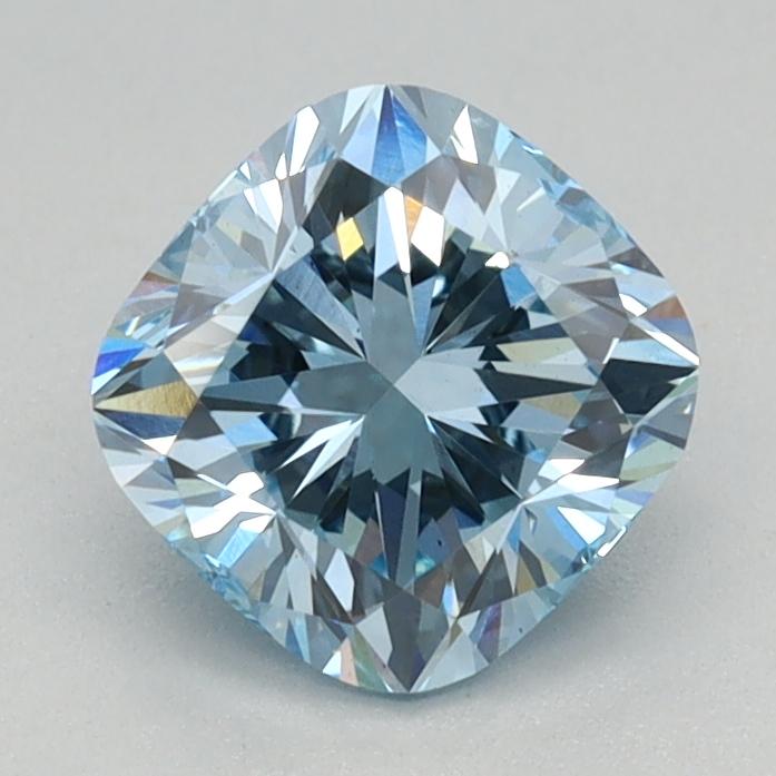 0.94 Ct. Fancy Vivid Blue Cushion Lab Grown Diamond