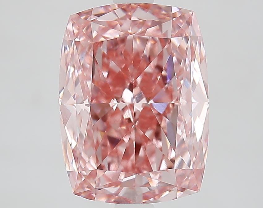 4.13 Ct. Fancy Vivid Pink Cushion Lab Grown Diamond