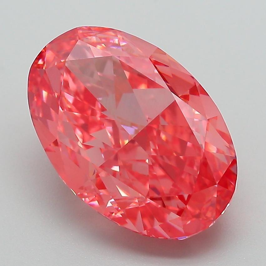 5.28 Ct. Fancy Vivid  Pink Oval Lab Grown Diamond