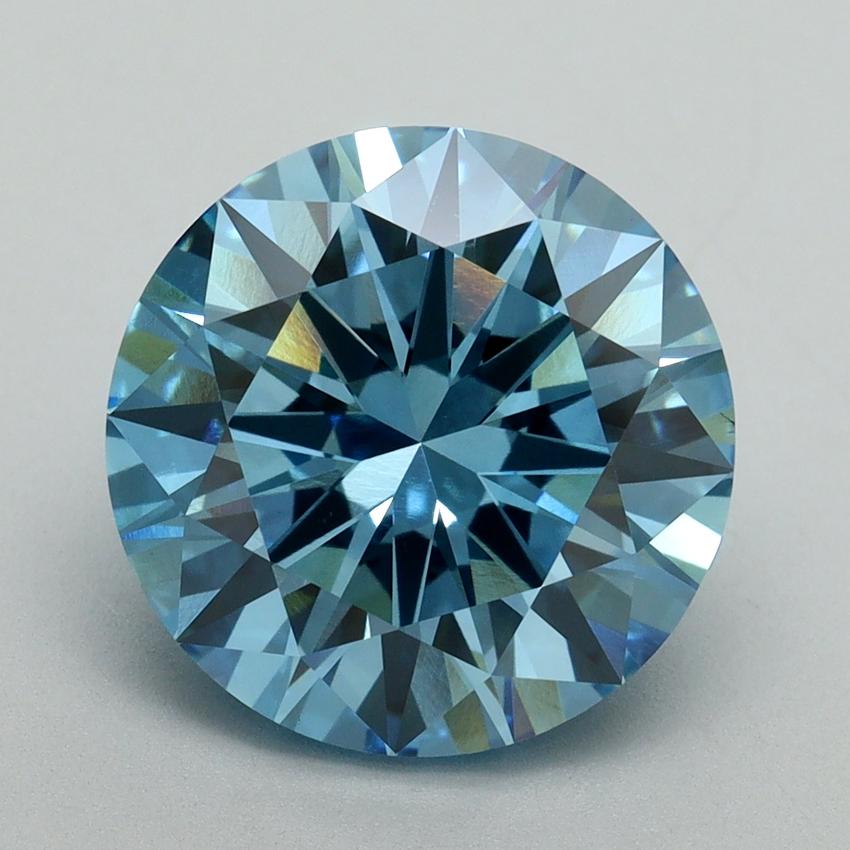 5.02 Ct. Fancy Vivid Blue Round Lab Grown Diamond