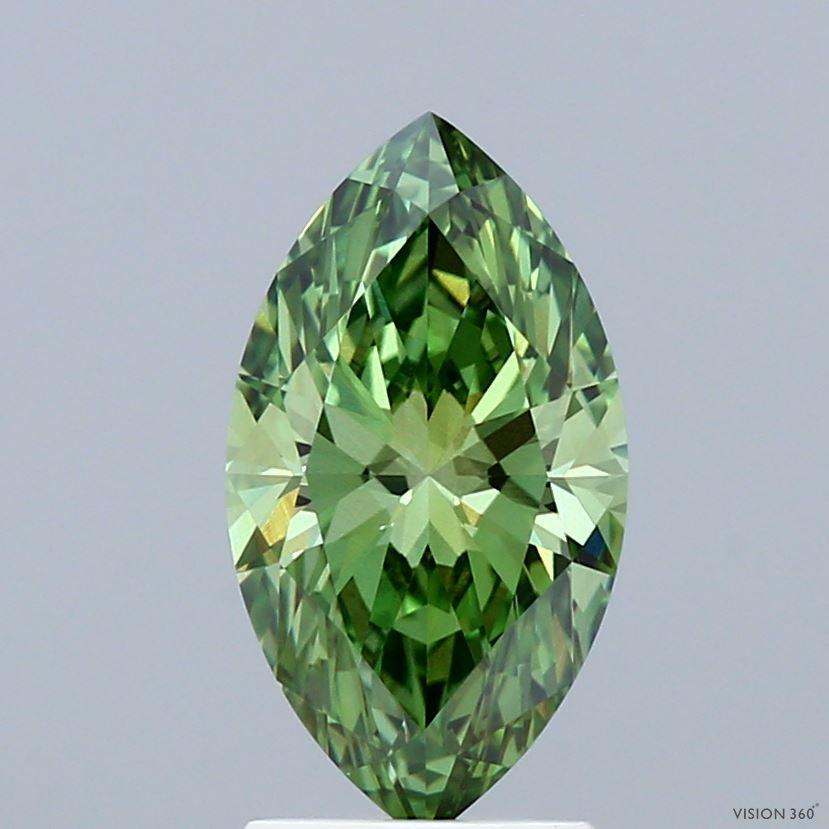 1.64 Ct. Fancy Vivid Green Marquise Lab Grown Diamond