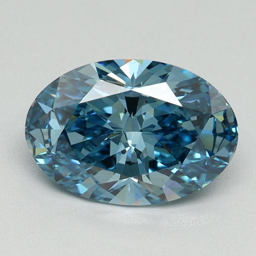 2.04 Ct. Fancy Vivid Blue Oval Lab Grown Diamond